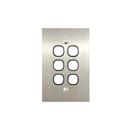 Grid Plate 6 Gang – BLACK