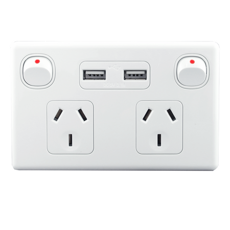 Double Power Point with Dual USB Charger