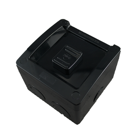 Single Weatherproof Surface Switch 1 Gang – BLACK