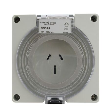 IP66 3 Pin Socket Outlet 20A 250V AC