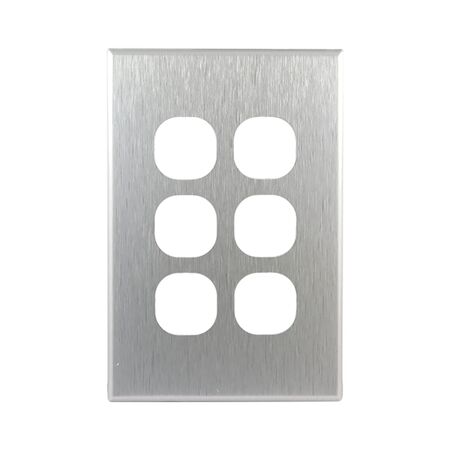 Aluminium Cover Plate for 6 Gang Switch GEO