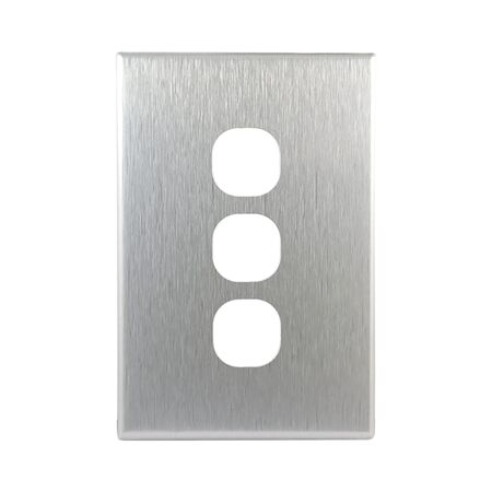 Aluminium Cover Plate 3 Gang Switch GEO