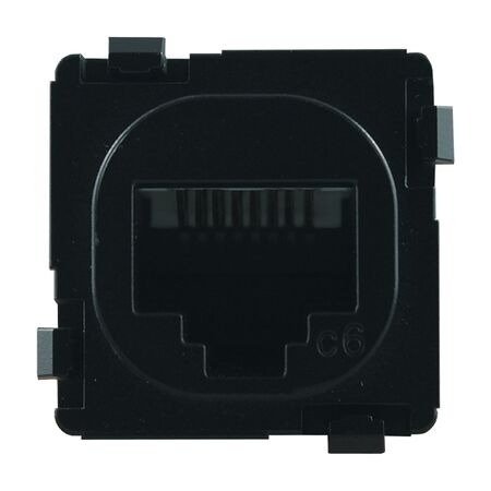 RJ45 CAT6 Jack MATTE BLACK