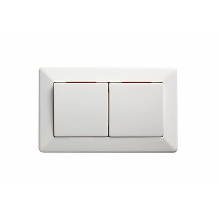 Como - Horizontal Single Pole Double Throw - rocker Switch 2 gang 10A 240V a.c. with red line white