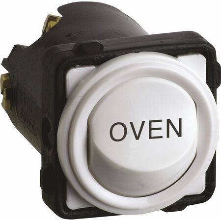 Excel Life - Engraved rocker switch mechanism 1 way 32A 240V a.c. OVEN engraved white
