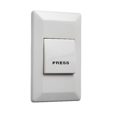 Como - Vertical Single Pole Double Throw - rocker Push button switch 1 gang 10A 240V a.c. white