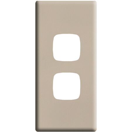 Linea Architrave coverplate 2 gang ghost gum