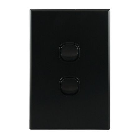 Light Switch 2 Gang – MATTE BLACK VERTICAL