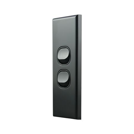 Architrave Switch 2 Gang MATTE BLACK