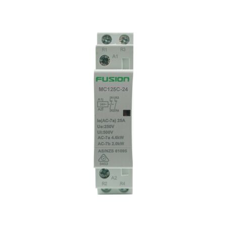 Modular Contactor 2 Pole 24V AC 25A 1NC+1NO