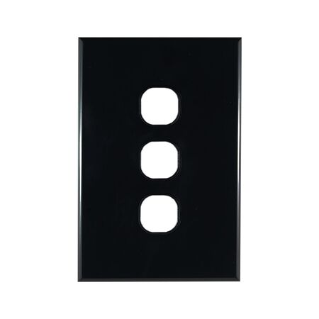 Grid Plate 3 Gang – BLACK