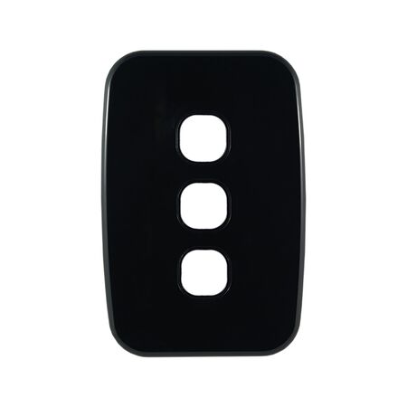 Grid Plate 3 Gang – BLACK