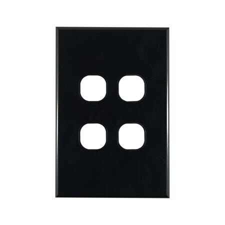Grid Plate 4 Gang – BLACK