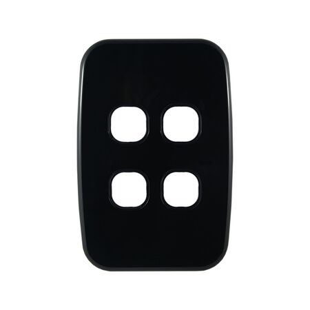 Grid Plate 4 Gang – BLACK
