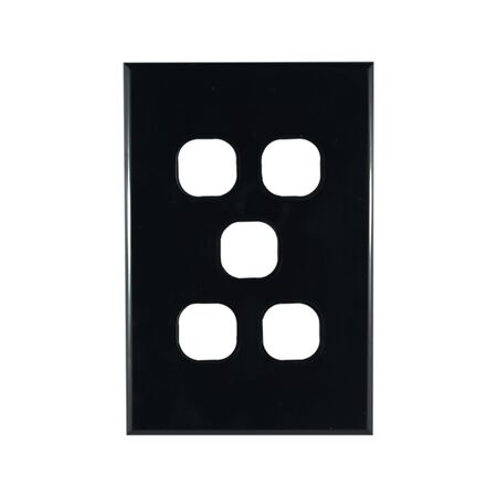 Grid Plate 5 Gang – BLACK