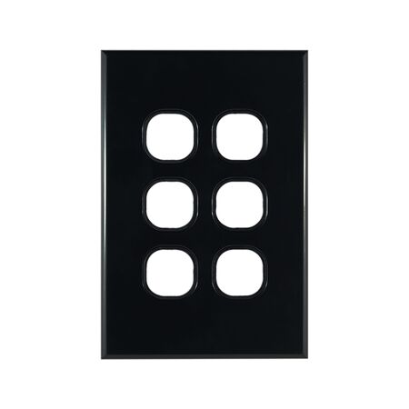 Grid Plate 6 Gang – BLACK