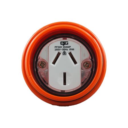 IP66 3 Pin Extension Socket – 250V 20A FLAT PINS