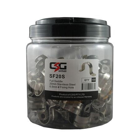 Stainless Steel Full Saddles 20mm – Jar of 100