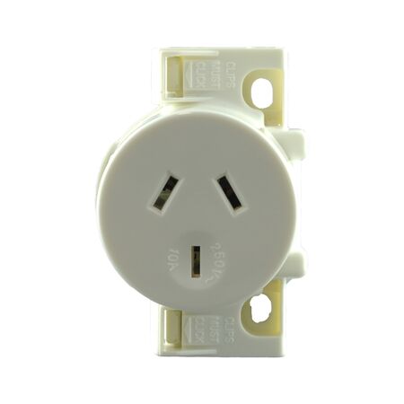 Quick Connect Surface Socket 250V AC 10A 1-2.5mm2 2C+E Quick Connect Surface Socket 250V AC 10A 1-2.5mm2 2C+E