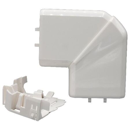 DLP PVC 50x80mm Trunking Flat Elbow White