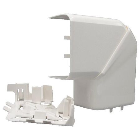 DLP PVC 50x80mm Trunking Flat Elbow White