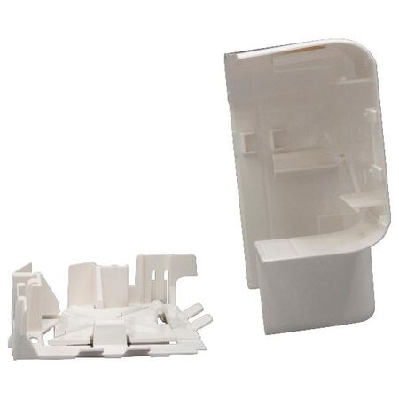 DLP PVC 50x80mm Trunking Flat Elbow White