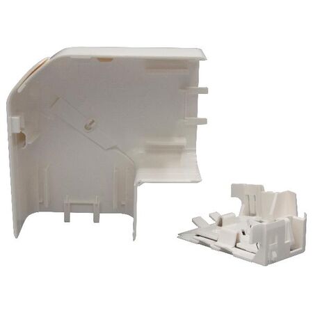 DLP PVC 50x80mm Trunking Flat Elbow White