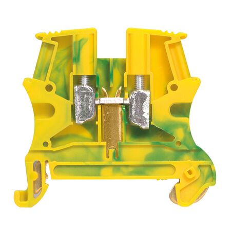 Viking 3 - For protection conductor - 1 connection - 1 entry/1 outlet - metal base green/yellow 0.25 to 6mm² rigid - 0.25 to 4mm² flexible - 6mm pitch