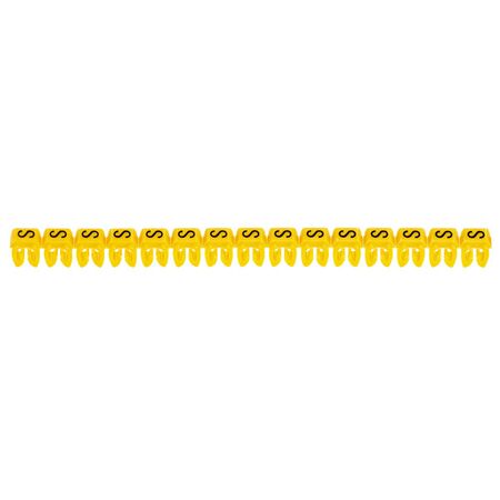 CAB3 - Markers for terminal blocks and wiring 0.15 to 0.5mm² black letters on yellow background 0.15-0.5mm² letter S pack of 300