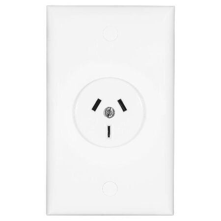 HPM 10A 3 Pins Plug Base & Plate Assembly White