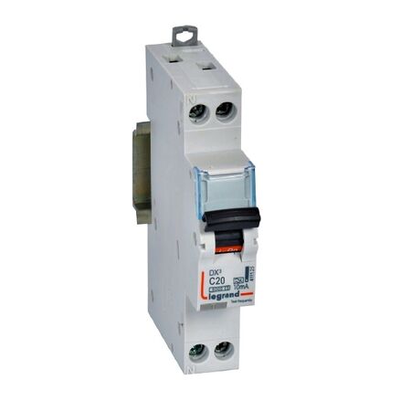 DX3 RCBO 1P+N 20A 10mA 6kA (MCB/RCD combo) - A Type - C Curve