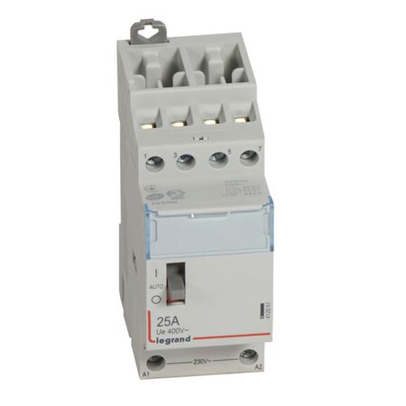 CX3 - modular contactor - 400V a.c. 4P 25A 4NO 230V a.c. coil with handle 2 module