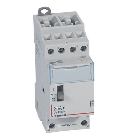 CX3 - modular contactor - 400V a.c. 4P 25A 4NO 230V a.c. coil low noise with handle 1 module
