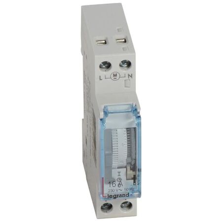 Analogue time switch daily program vertical 1 channel 5mn ±/day min. 15mn 16A 1 module