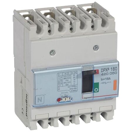 DPX³ 160 Thermal Magnetic MCCB - Icu 25 kA - 400 V~ - 4 Phase - 16 A
