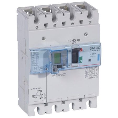 DPX³ 250 Thermal Magnetic MCCB with e.l.c.bs - Icu 70 kA - 400 V~ - 4P - 200 A