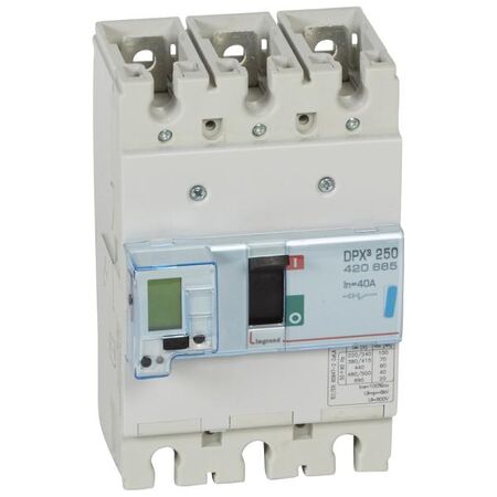 DPX³ 250 MCCB Electronic + Energy Metering - Icu 70 kA - 400 V~ - 3 Phase - 40 A