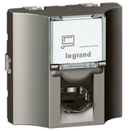 Arteor modular - RJ45 socket/mechanism UTP Cat5e rear pluggable 2 module magnesium