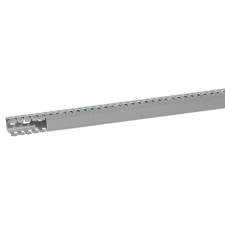 Transcab - Cable grey duct with cover - 2 metre length 25x40mm 2m 12.5mm finger DIN pitch with cover grey