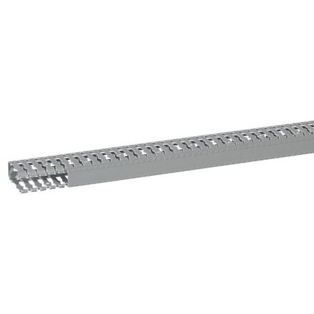 Transcab - Cable grey duct with cover - 2 metre length 25x60mm 2m 12.5mm finger DIN pitch with cover grey