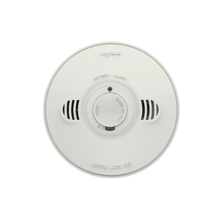 Legrand Battery Powered RF Wireless Photoelectric Surface Mount Smoke Alarm