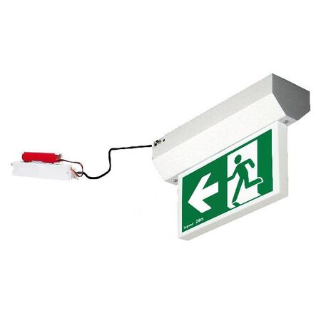 Securit Galaxy Remote Gear LED Surface Mount 4W Emergency Exit Sign - Double Sided Running Man LEFT / RIGHT