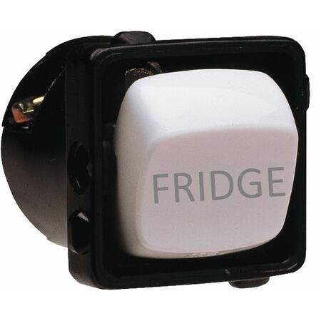 HPM 10A 1 & 2 Way Single Pole Single Throw FRIDGE Engraved Rocker Switch with Red Dot White
