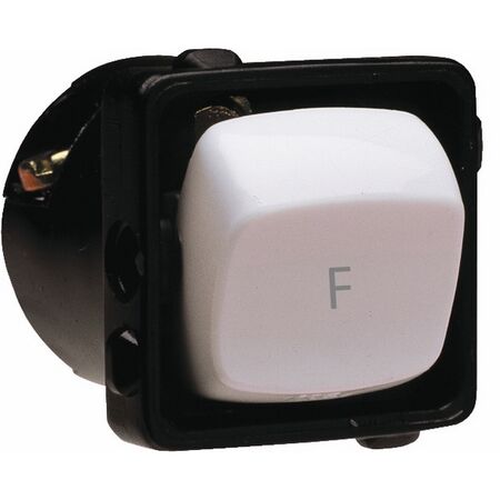 HPM 10A 1 & 2 Way Single Pole Single Throw F Engraved Rocker Switch White