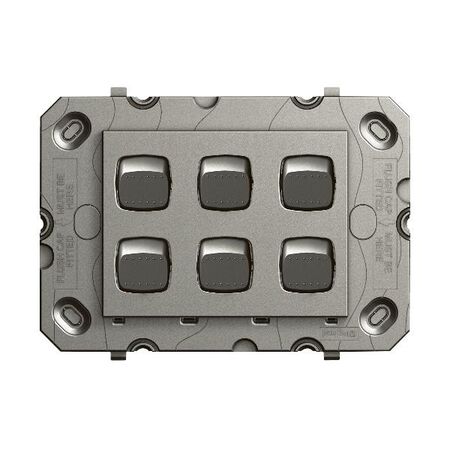 Arteor 770 series - Horizontal rocker switch - 6 gang 2 way 16A 240V a.c. magnesium