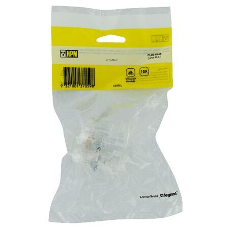 HPM 10A 3 Flat Pins Plug Base Clear
