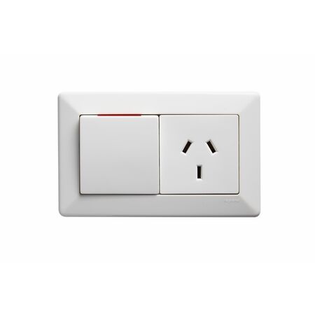 Como - Horizontal single powerpoint 1 gang 15A 240V a.c. white