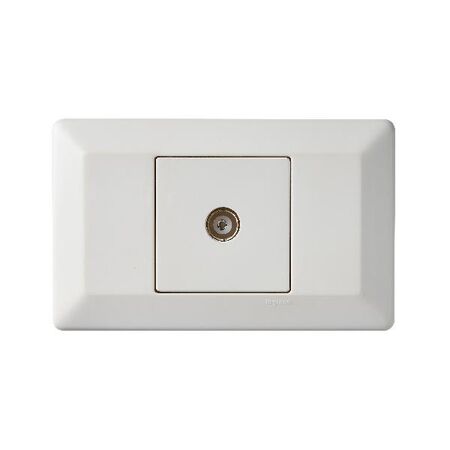 Como - Horizontal TV socket A/V socket 1 gang Pal to F type white