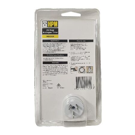 HPM NSW 24h Slimline Double Pole Analogue Timer