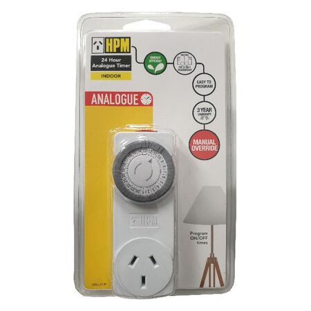 HPM NSW 24h Slimline Double Pole Analogue Timer